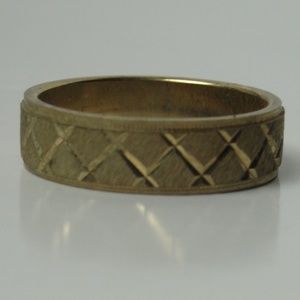 Men's Brass Ring-BRUSHED CROSSHATCH Sz 8 #10